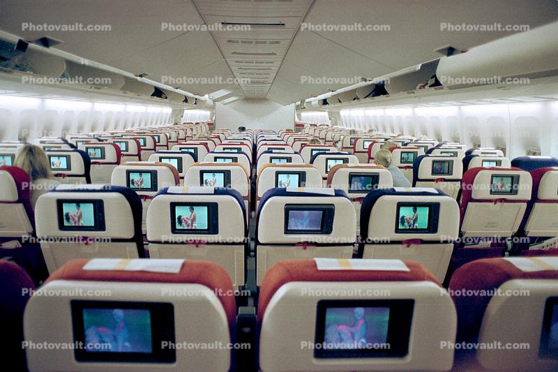 Empty Cabin, Seats, IFE, In flight entertainment, Television, seating