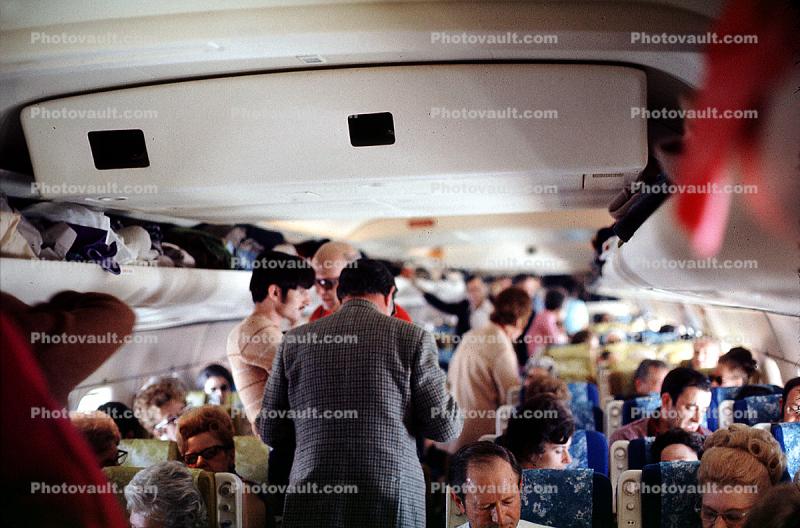 Cabin Interior, Passengers, Seats, Seating, Men, Women, 1950s