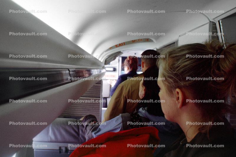 Passengers leaving the plane, exiting