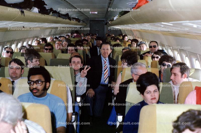 Passenger Seating, Seats, Women, Men, luggage bins, 1960s