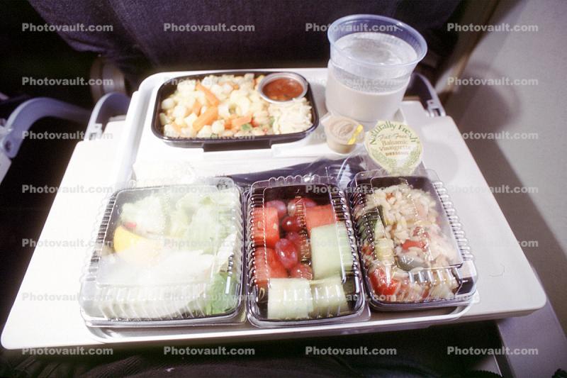 Airplane Food, Dinner, Fruit, Salad, Drink, Cup