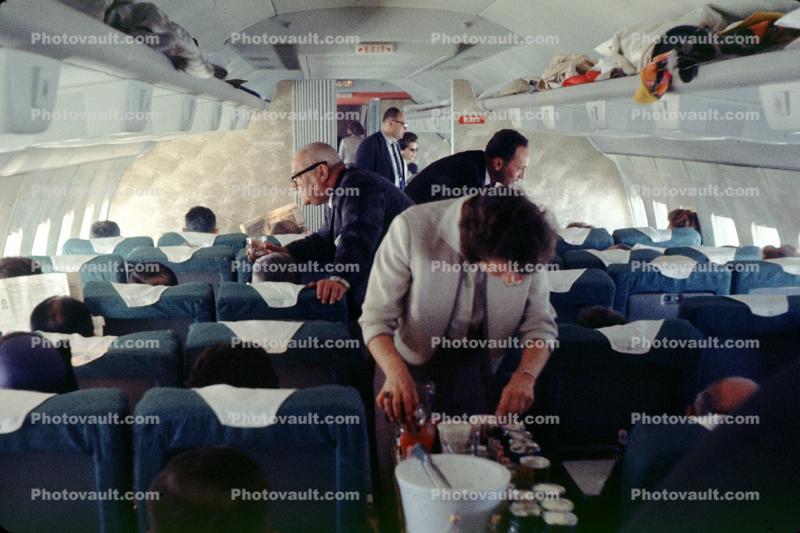 Boeing 707 Interior Flight To Sfo Men Women July 1964