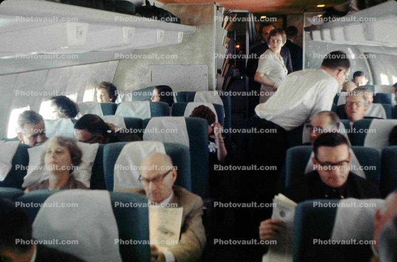 Boeing 707 Interior Flight To Sfo Men Women July 1964