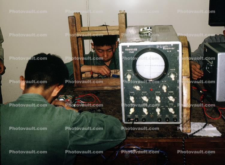 O-scope, Oscilloscope, Chinese Students Building Model Airplanes, July 1973, 1970s