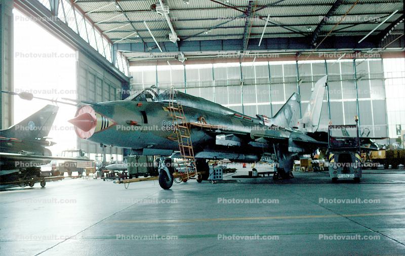 98+14, English Electric (BAC) Lightning, Luftwaffe, German Jet Fighter, Hangar, airplane, aircraft, German Air Force