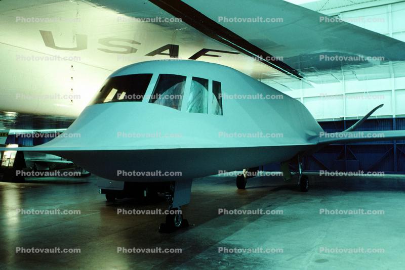 Northrop Tacit Blue, head-on, Technology Demonstrator Aircraft, DARPA, USAF, Museum, milestone of flight