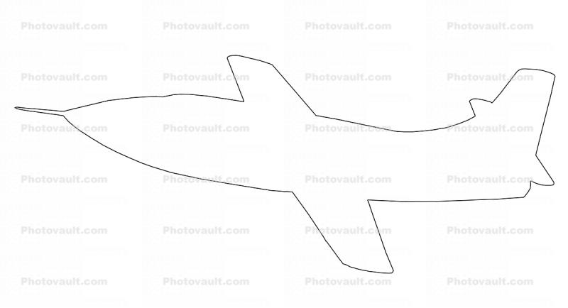 Bell X-1 outline, line drawing, shape