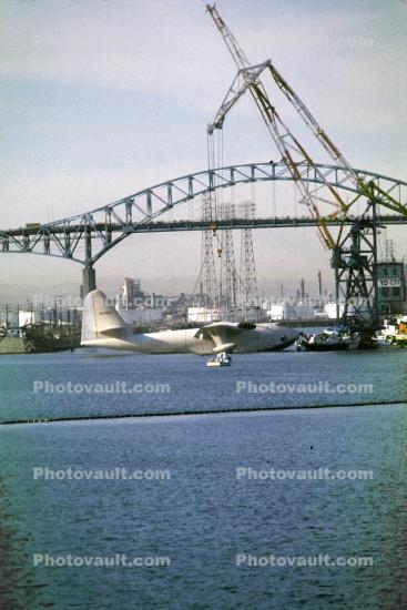 Hughes HK-1 Hercules, cranes, Gerald Desmond Bridge, steel truss arch