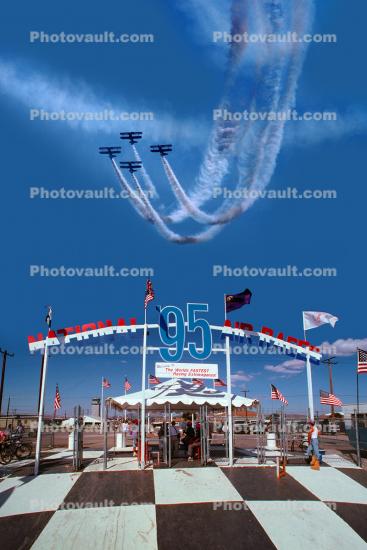 95th National Air Races, Reno, Entrance Gate, Arch, Flags, Tent, Fence