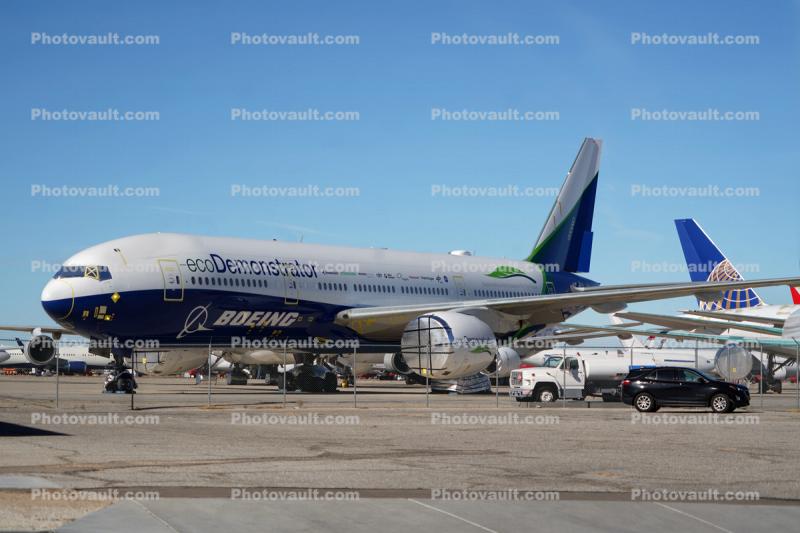 777-2J6 Boeing ecoDemonstrator Airplane Stored, Parked, 2022
