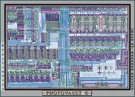 Color Pin Plot, Chip Layout, Chip Topology, C-MOS Integrated Circuit