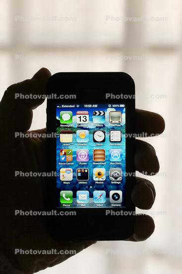Iphone, I-phone, cell phone, hand held device, hand, fingers, monitor, cloud computing, Iphone-4s