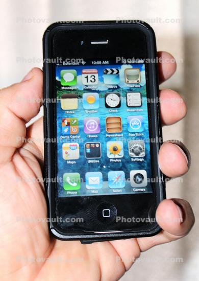 Iphone, I-phone, cell phone, hand held device, hand, fingers, monitor, cloud computing, Iphone-4s