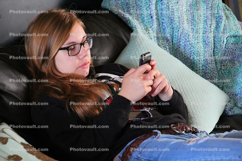 Teen Girl and her Smart Phone Device