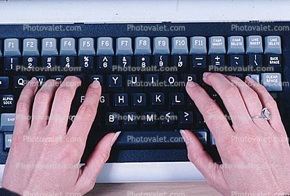 Female Hands on Keyboard, April 1982
