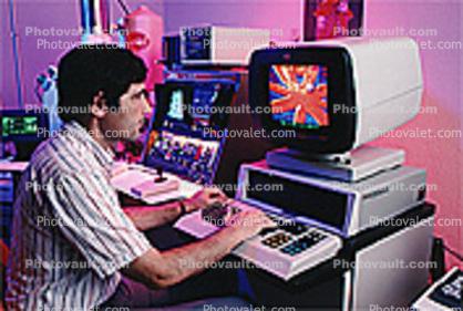 Man at Computer, Hand on Keyboard