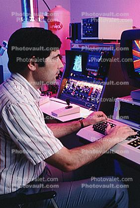Man at Computer, Hand on Keyboard