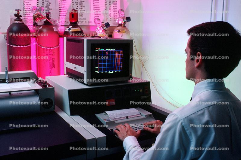 Man at Computer, 1980s