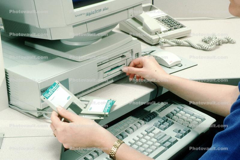 Woman at Computer, Monitor, female