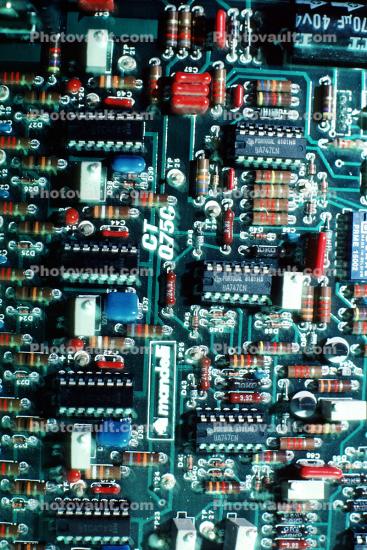 Circuit Board, Transistors, Resistors, Diodes, chips, Integrated Circuits, IC-Chips