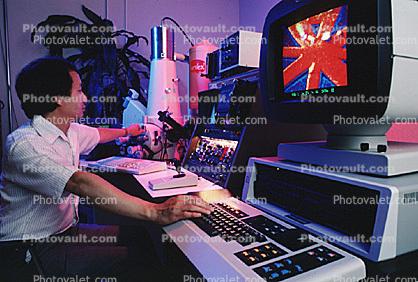 Electron Microscope, Computer Work Station, Monitor