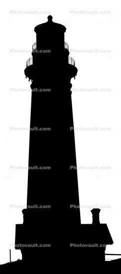 Pigeon Point Lighthouse silhouette, shape, logo