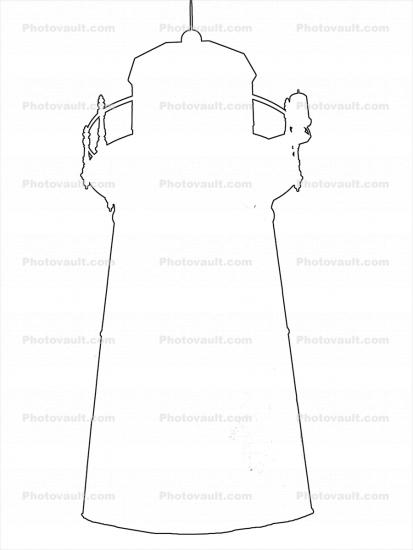 Lighthouse outline, line drawing