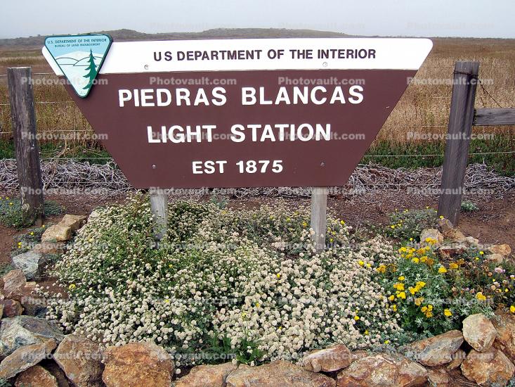 Sign, Signage, Piedras Blancas Lighthouse, California, West Coast, Pacific Ocean