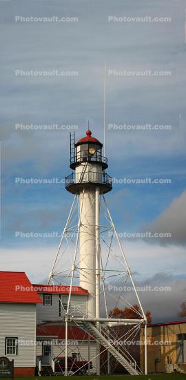 Whitefish Point Lighthouse, Michigan, Lake Superior, Great Lakes, Panorama