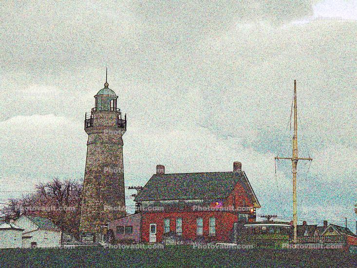 Fairport Harbor Lighthouse, Ohio, Lake Erie, Great Lakes, Paintography