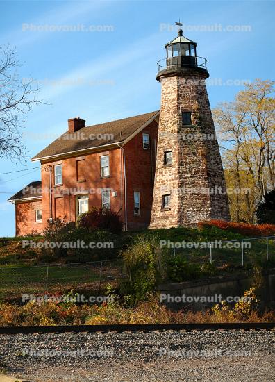 brick, Charlotte-Genesee Lighthouse, Rochester, Lake Ontario, New York State, Great Lakes