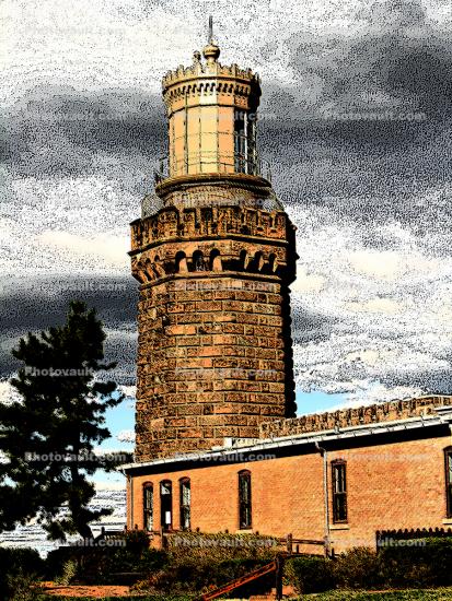 Navesink Light Station, Spermacetti Cove Wildlife Refuge, Highlands, Monmouth County, New Jersey, Atlantic Coast, East Coast, Eastern Seaboard, Atlantic Ocean, Paintography