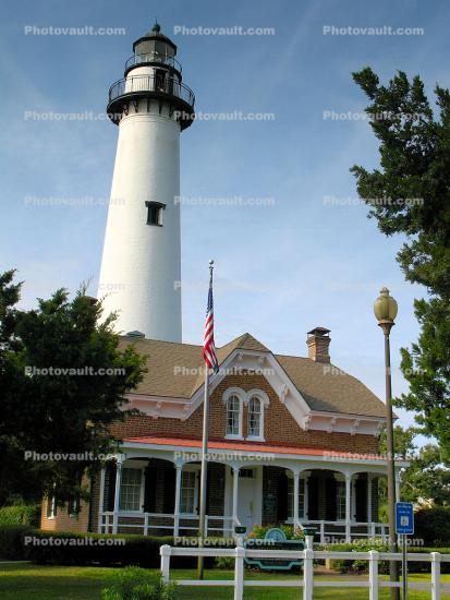 Saint Simons Island Light Station, 1872, Georgia, East Coast, Eastern Seaboard, Atlantic Ocean