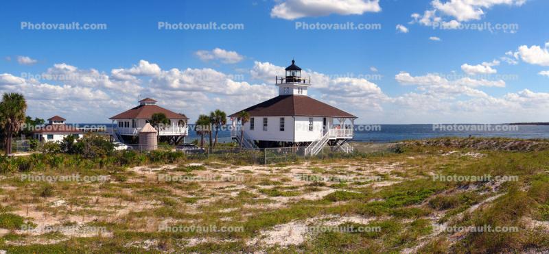 Port Boca Grande Lighthouse, Charlotte, Gasparilla Island, Florida, Gulf Coast, Panorama, 15 November 2005