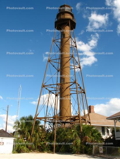 Sanibel Lighthouse, Sanibel Island, iron skeleton tower, Florida, Gulf Coast, 15 November 2005