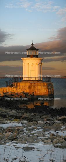 Portland Breakwater Lighthouse, Maine, Atlantic Ocean, East Coast, Eastern Seaboard, Panorama