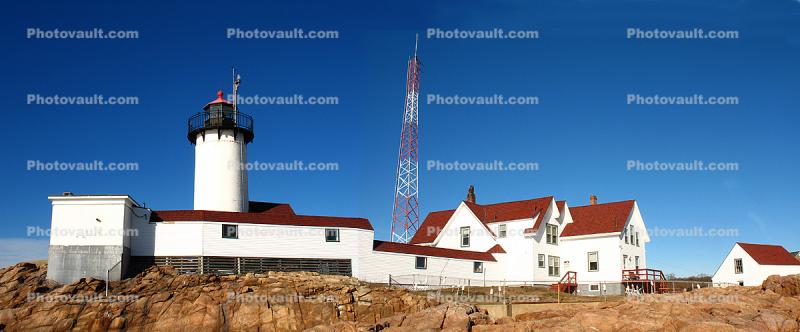 Eastern Point Lighthouse, Gloucester, Massachusetts, Atlantic Ocean, East Coast, Eastern Seaboard, Panorama, Harbor