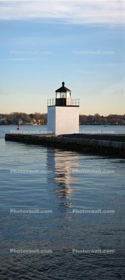 Derby Wharf Lighthouse, Salem Harbor, Massachusetts, Atlantic Ocean, East Coast, Eastern Seaboard, Panorama