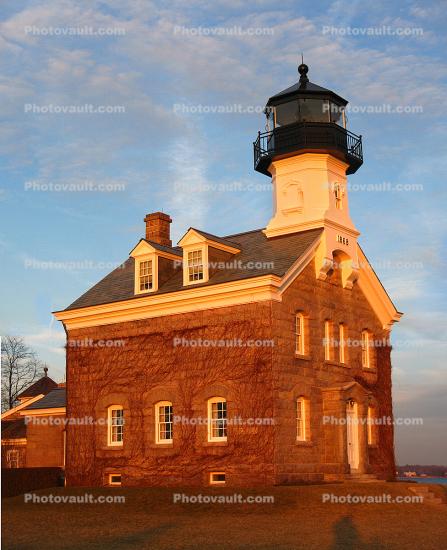 Morgan Point Lighthouse, Mystic Harbor, Connecticut, Atlantic Ocean, East Coast, Eastern Seaboard, Harbor