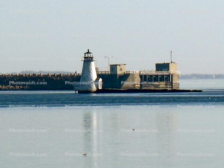 Palmer Island Lighthouse, New Bedford, Harbor, Massachusetts, Atlantic Ocean, East Coast, Eastern Seaboard