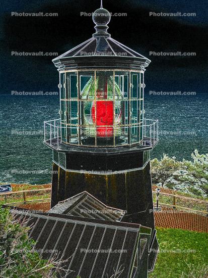 Cape Meares Lighthouse, Oregon, Pacific Ocean, West Coast, Paintography
