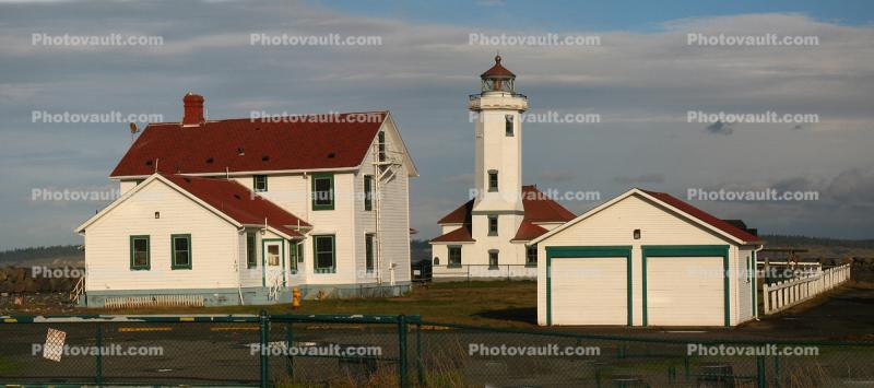 Point Wilson LIght, Port Townsend, Fort Worden State Park, Puget Sound, Washington State, West Coast, Pacific, Panorama