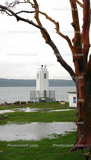 Browns Point Lighthouse, Tacoma, Puget Sound, Washington State, West Coast
