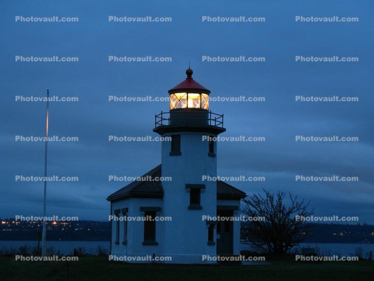 Point Robinson Lighthouse, Maury Island, Vashon Island, Puget Sound, Washington State, Pacific, West Coast