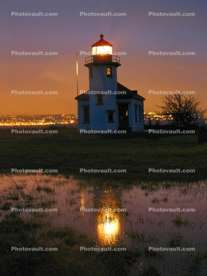 Point Robinson Lighthouse, Maury Island, Vashon Island, Puget Sound, Washington State, Pacific, West Coast