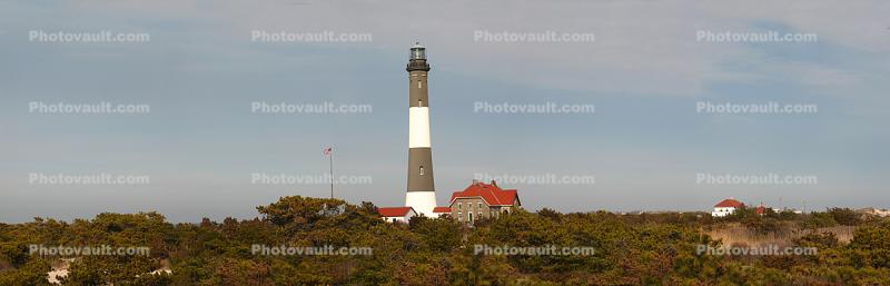 Fire Island Lighthouse, Robert Moses State Park, Long Island, New York State, Atlantic Ocean, East Coast, Eastern Seaboard, Panorama