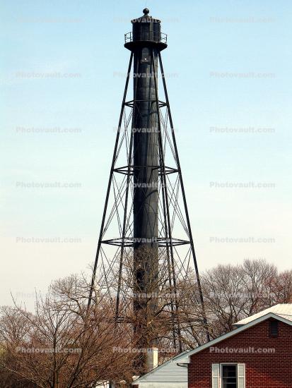 Reedy Island Rear Range Lighthouse, Delaware, skeletal tower, East Coast, Atlantic Ocean, Eastern Seaboard