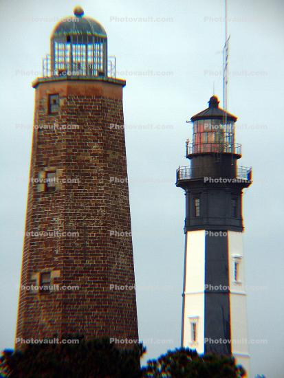 New Cape Henry Lighthouse, Old Cape Henry Lighthouse, Chesapeake Bay, Virginia, Atlantic Ocean, Eastern Seaboard, East Coast, Fort Story