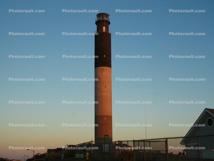 Oak Island Lighthouse, south of Wilmington, North Carolina, East Coast, Atlantic Ocean, Eastern Seaboard
