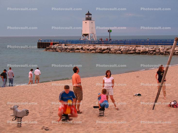 Charlevoix South Pier Lighthouse, Pine River, Lake Michigan, Great Lakes